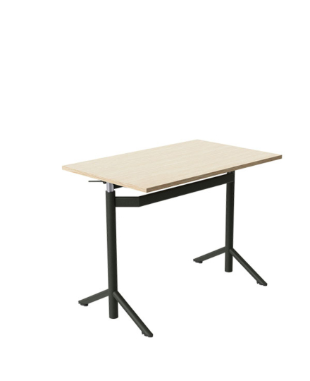 Höj- och sänkbart elevbord Atlas 1132, 950x600 mm, vitpigmenterad eklaminat, svartoliv stativ